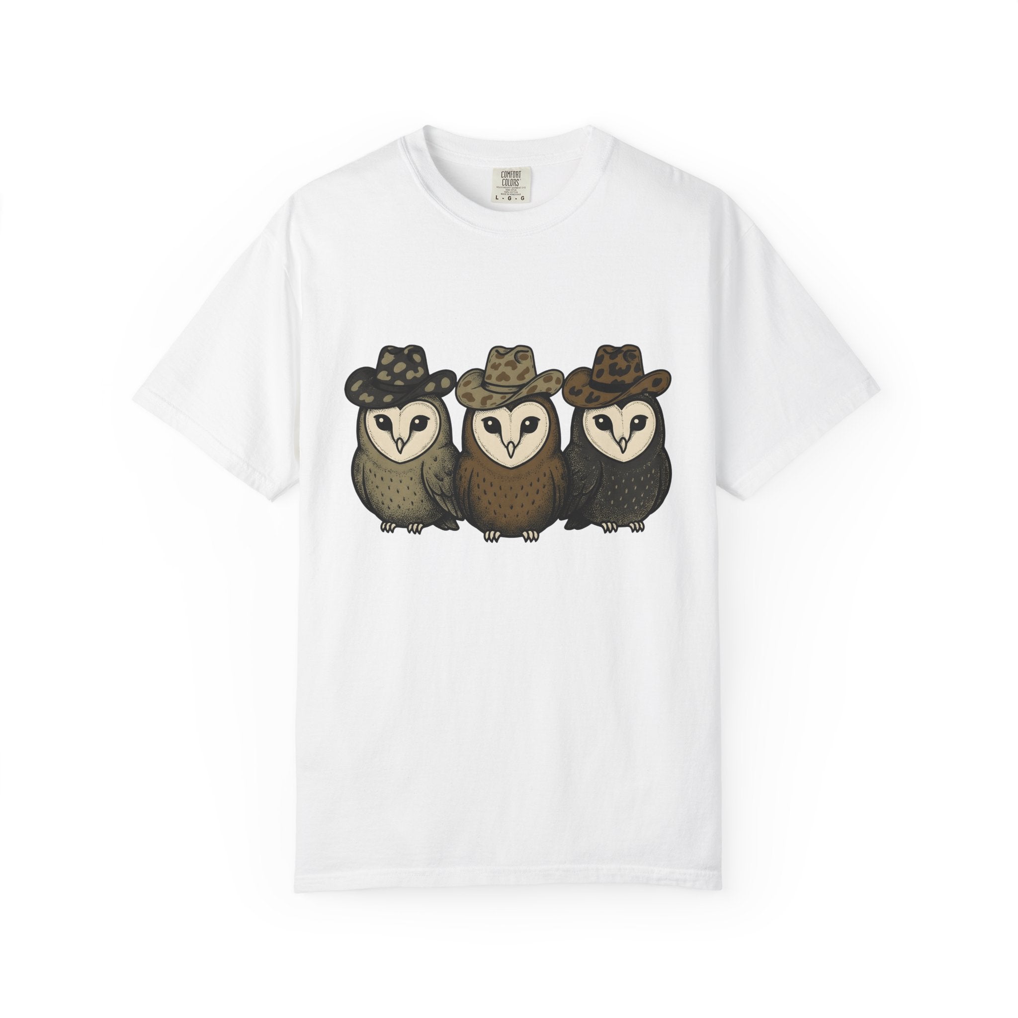 Owl Set Shirt Halloween Wildlife Gift Women Comic Tee Owl T-Shirt Horror Fan Cartoon Tshirt Wildlife Graphic Hand Drawn Cowboy Cap Tshirt