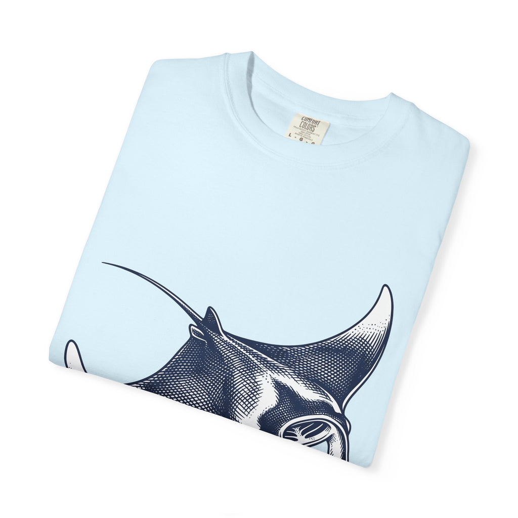 Manta Ray Shirt Animals Underwater Gift Women Classic Tee Devil Ray T-Shirt Wildlife Fan Sea Creature Tshirt Submarine Graphic Doodle Ocean