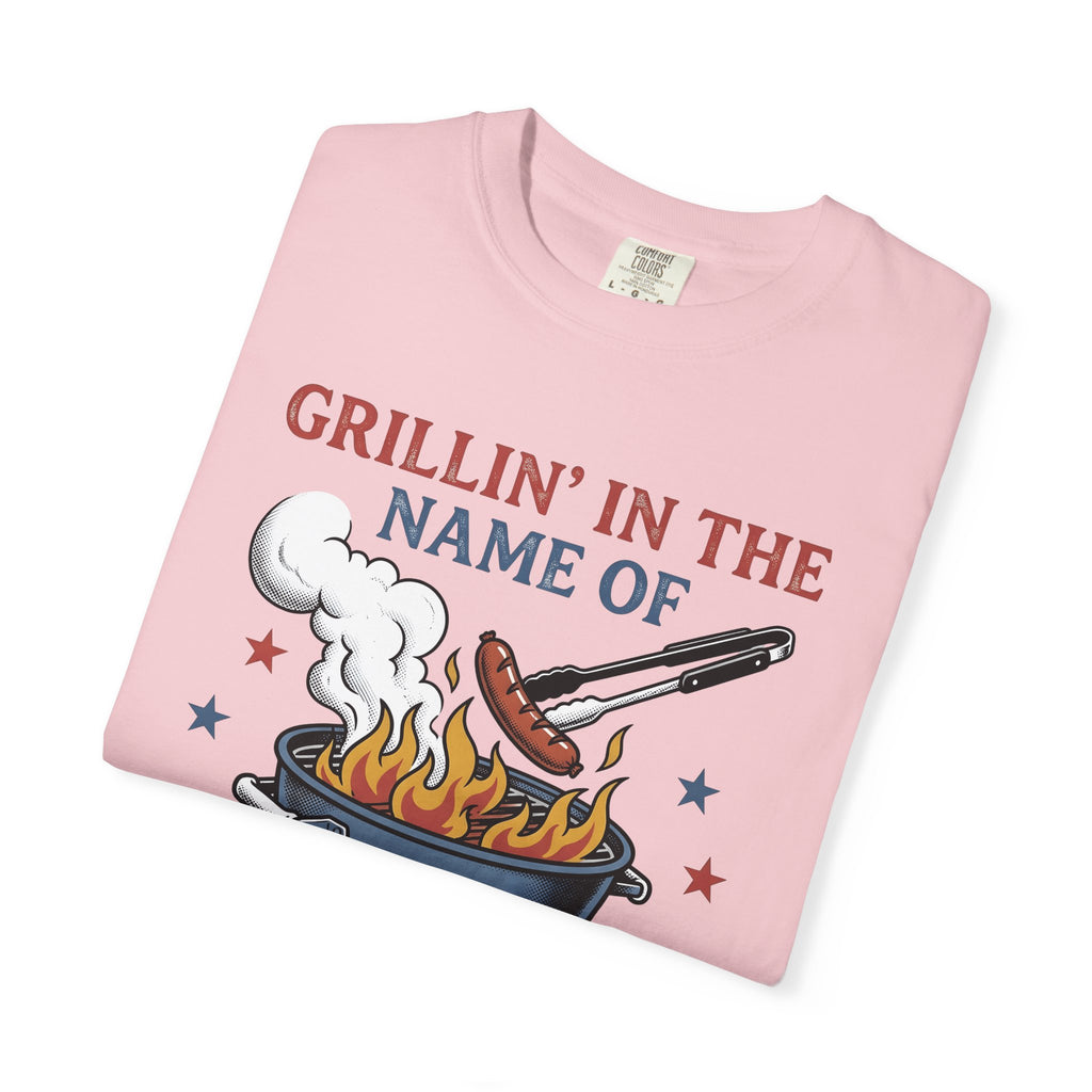 Grill Barbecue Shirt America/4th Of July Smoker Gift Women Classic Tee Bbq T-Shirt Independence Day Fan Retro Tshirt Barbecue Graphic