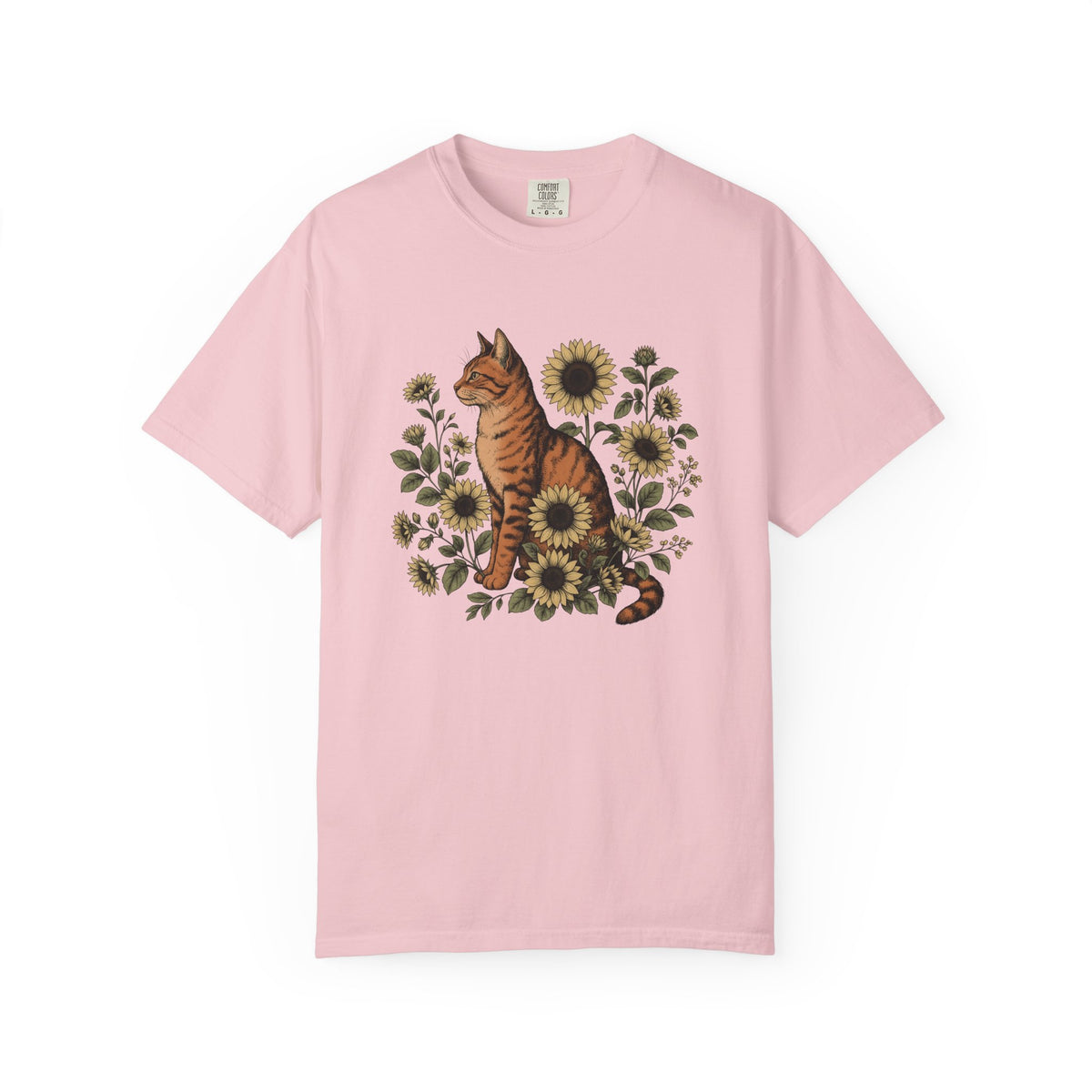 Tabby Cat Shirt Cat Floral Unisex Gift Botanical Tee Kitty T-Shirt Cat Fan