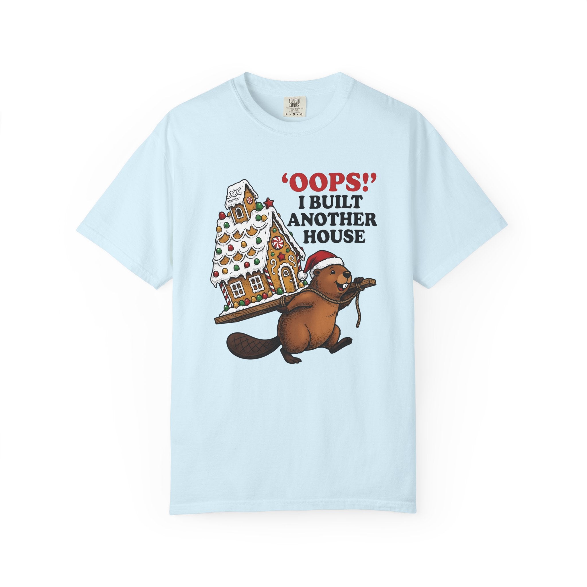 Beaver Gingerbread Cabin Shirt Christmas Pets Gift Women Animated Tee Gingerbread House T-Shirt Xmas Fan Cartoon Tshirt Animal Graphic