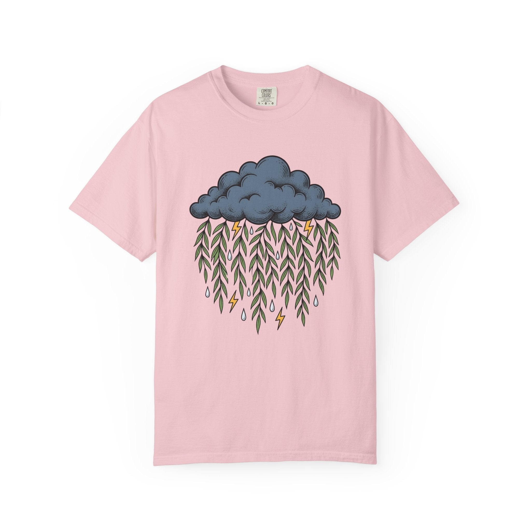 Cloud Willow Branches Shirt Boho Chic Wilderness Gift Women Line Art Tee Willow T-Shirt Bohemian Fan Illustration Graphic Tshirt Hand Drawn