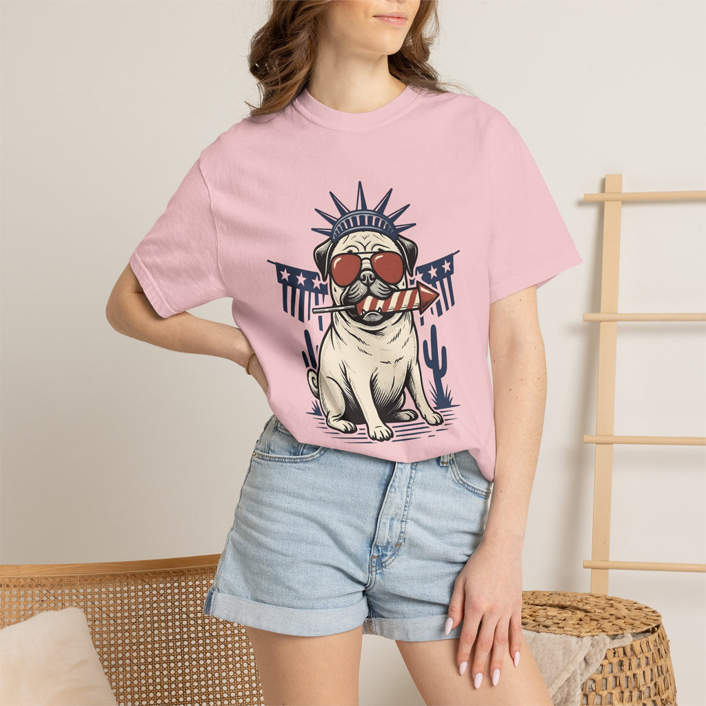 Pug Pet Shirt Dog Usa Gift Women Antique Tee Poodle T-Shirt Dog Fan Vintage Tshirt American Graphic Old School Sun Glasses Tshirt
