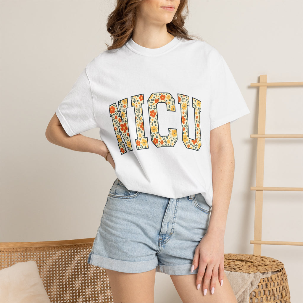 Flower Varsity Letters Shirt Nurses Clinic Gift Women Gypsy Tee Floral T-Shirt Nurse Fan Bohemian Tshirt Medical Graphic Classic Petals