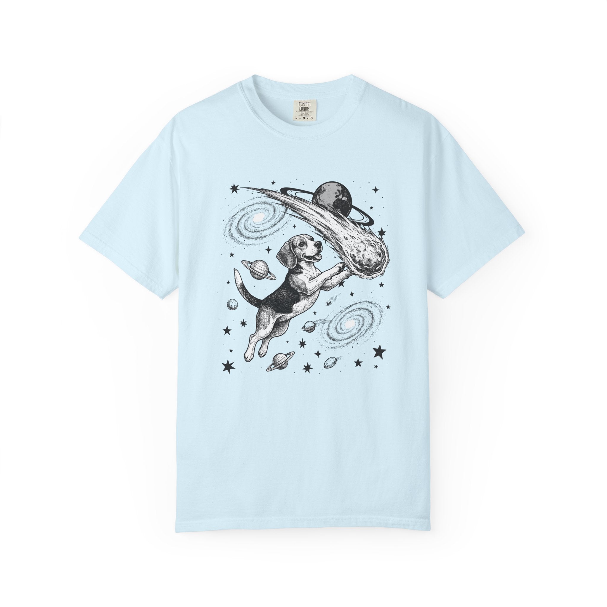 Beagle Rocket Shirt Dog Cosmos Gift Women Retro Tee Hound T-Shirt Dog Fan Vintage Tshirt Galaxy Graphic Line Art Space Rock Tshirt