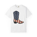 Cowboy Boot Shirt America Country Gift Women Hand Drawn Tee Boot T-Shirt American Fan Illustrated Tshirt Country Graphic Sketch Star Pattern