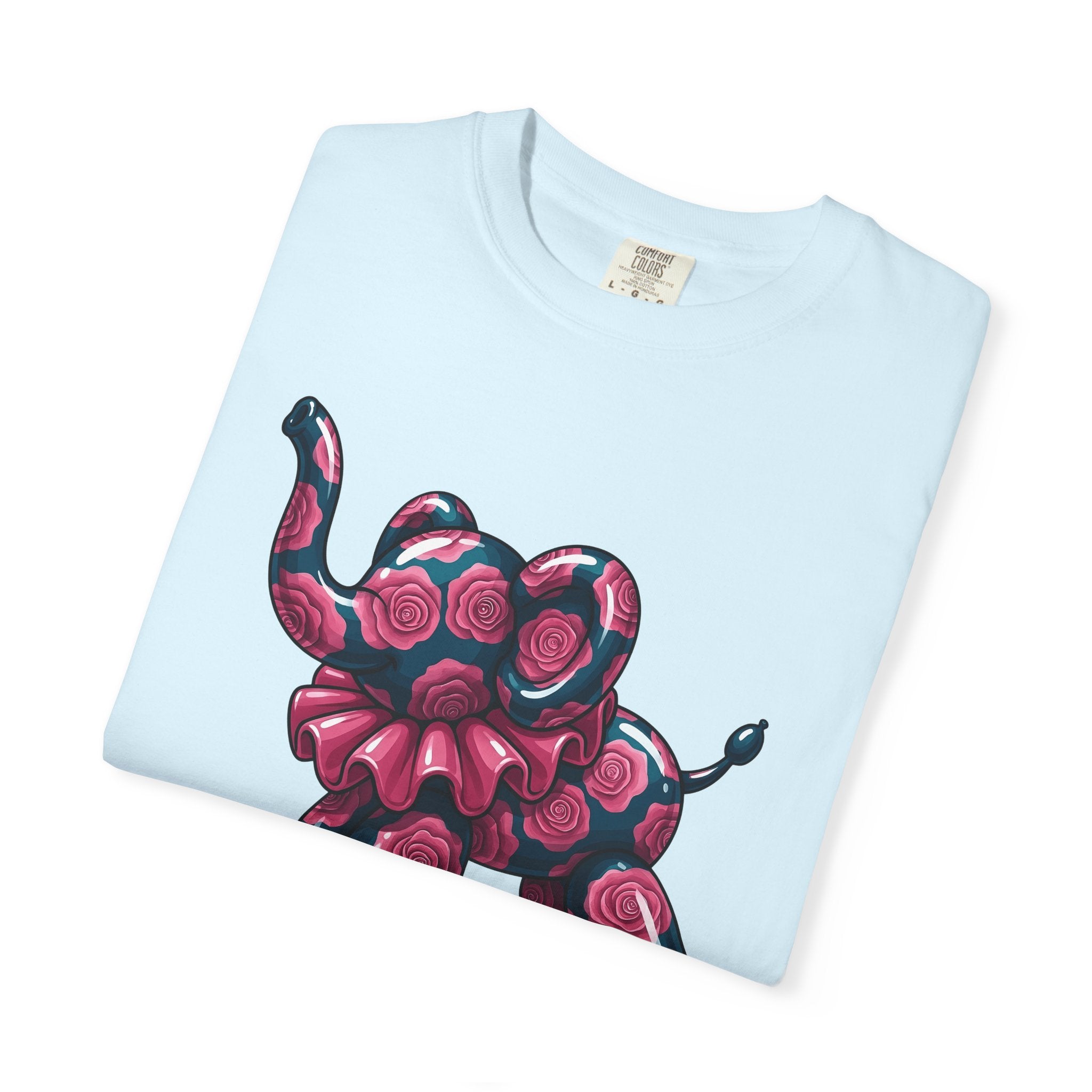Balloon Elephant Shirt Cute Animal Gift Women Kawaii Tee Balloon Animal T-Shirt Adorable Fan Cute Illustration Creature Graphic Cartoon Rose