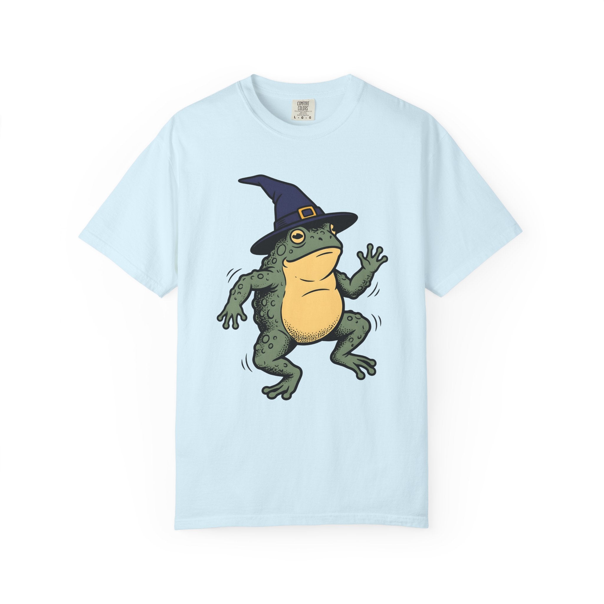 Amphibian Witch Hat Shirt Halloween Pet Gift Women Illustration Tee Toadstool T-Shirt Horror Fan Drawing Graphic Animal Design Sketch