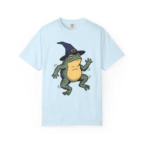 Amphibian Witch Hat Shirt Halloween Pet Gift Women Illustration Tee Toadstool T-Shirt Horror Fan Drawing Graphic Animal Design Sketch