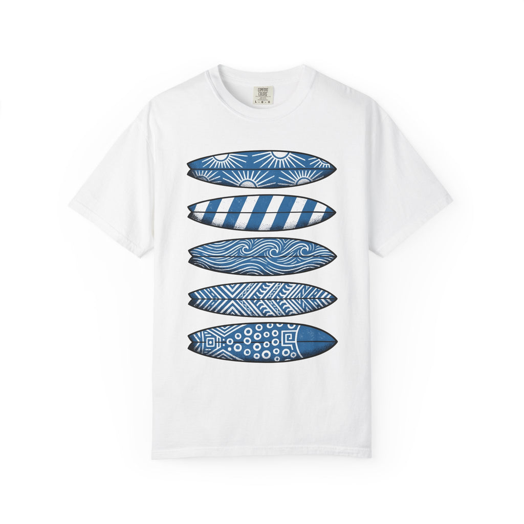 Surfboard Stack Shirt Surfing Coast Gift Women Folk Tee Surfboards T-Shirt Surfer Fan Handmade Tshirt Coastal Graphic Old School Abstract