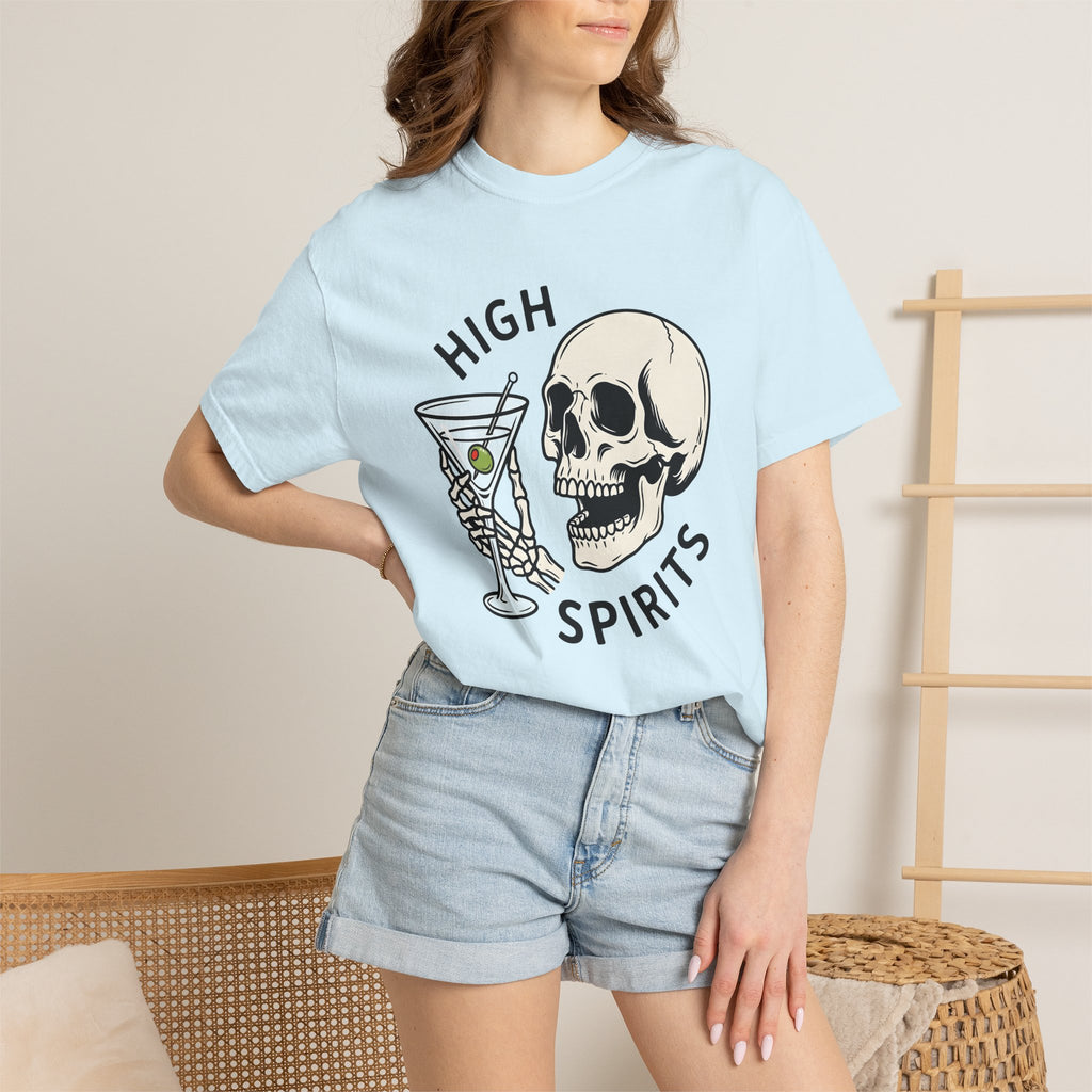 Skull Martini Glass Shirt Drinks Halloween Decorations Gift Women Pop Art Tee Martini Glass T-Shirt Cocktail Fan Retro Tshirt Spooky Graphic
