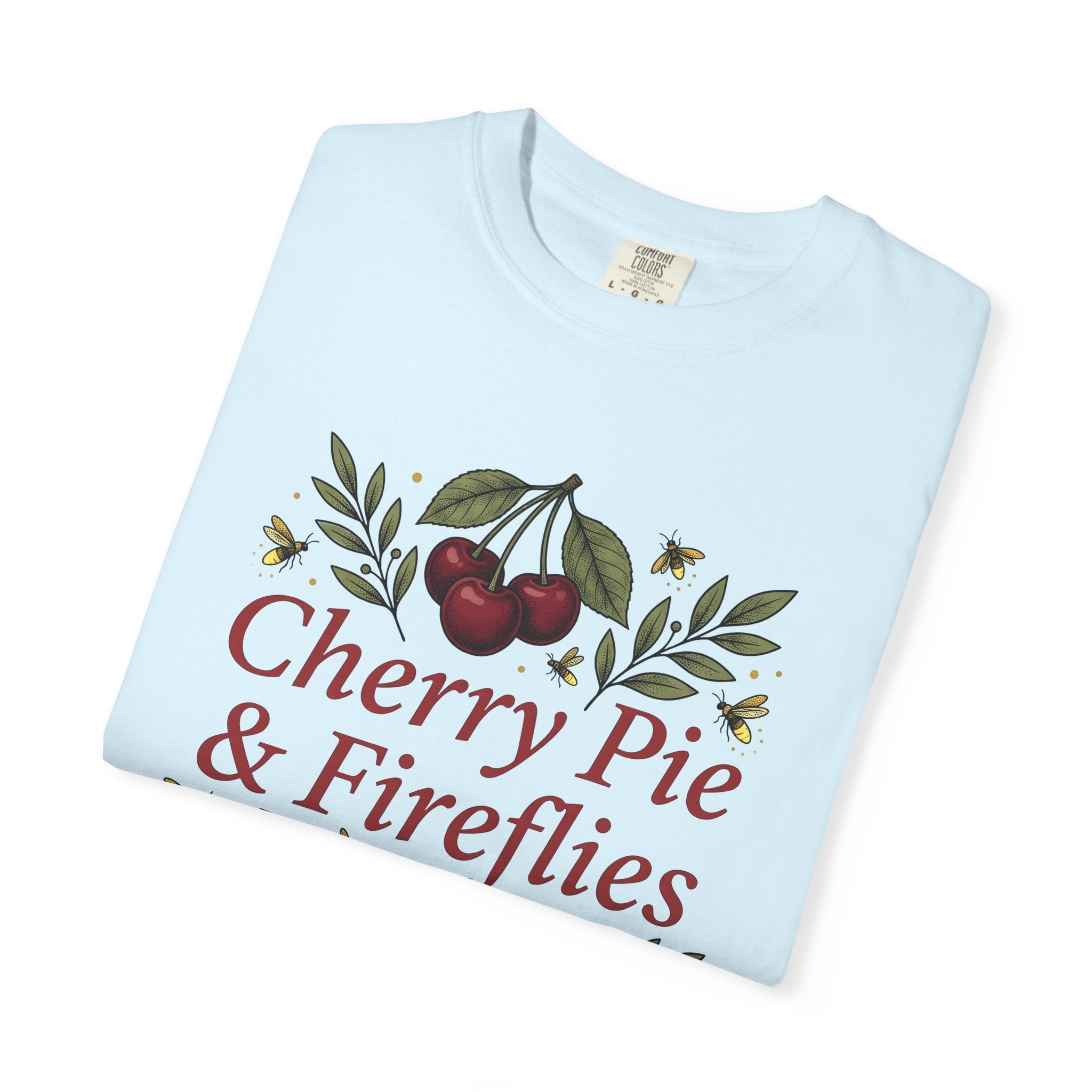 Cherry Branches Shirt America Summer Gift Women Vintage Tee Cherry Blossom T-Shirt Patriot Fan Retro Tshirt Warm Weather Graphic Hand Drawn