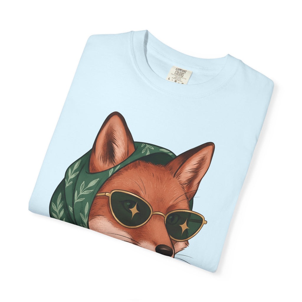 Fox Sun Glasses Shirt Animals Outfit Gift Women Cartoon Tee Fox T-Shirt Wildlife Fan Foxglasses Tshirt Fashion Graphic Illustrative Wrap