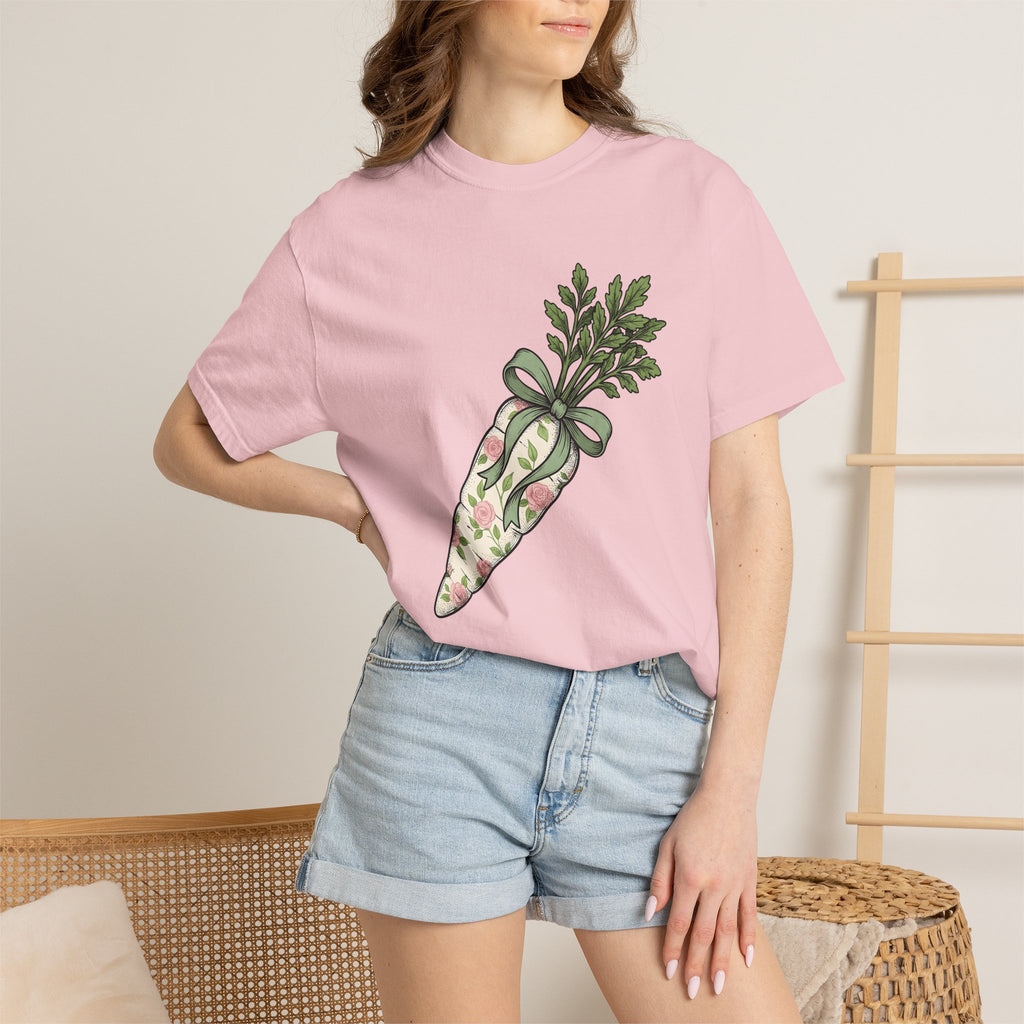 Bloom Carrot Shirt Easter Farming Gift Women Greenery Tee Carrot T-Shirt Spring Fan Foliage Tshirt Agricultural Graphic Hand Drawn Knot