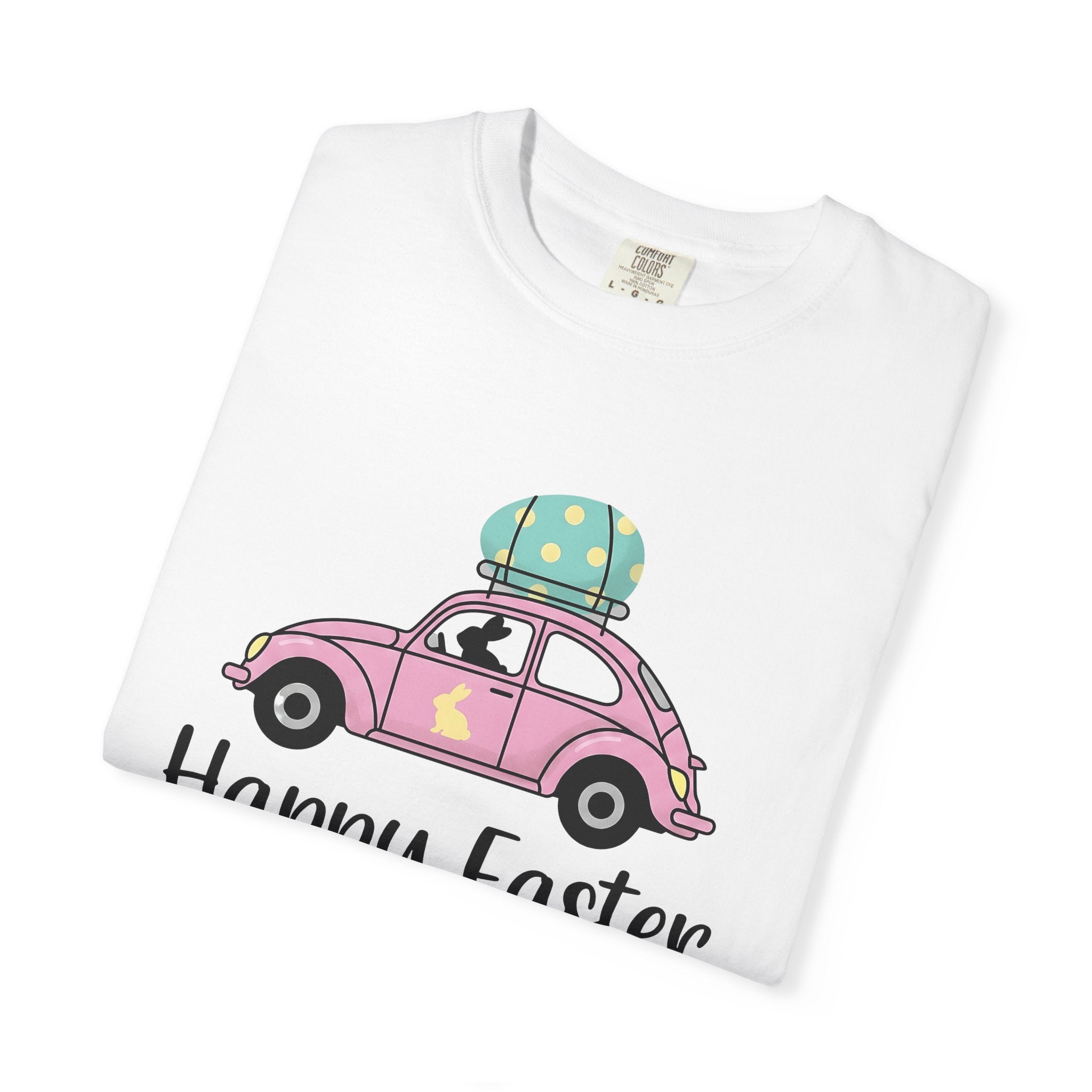 Bunny Car Shirt Easter Spring Gift Women Cute Tee Rabbit Vehicle T-Shirt Easter Fan Easter Bunny Tshirt Floral Graphic Retro Easter Egg