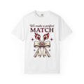 Burning Match Bow Shirt St. Valentine's Day Relationship Gift Women Traditional Tattoo Tee Matchstick T-Shirt Valentine Fan Classic Tattoo