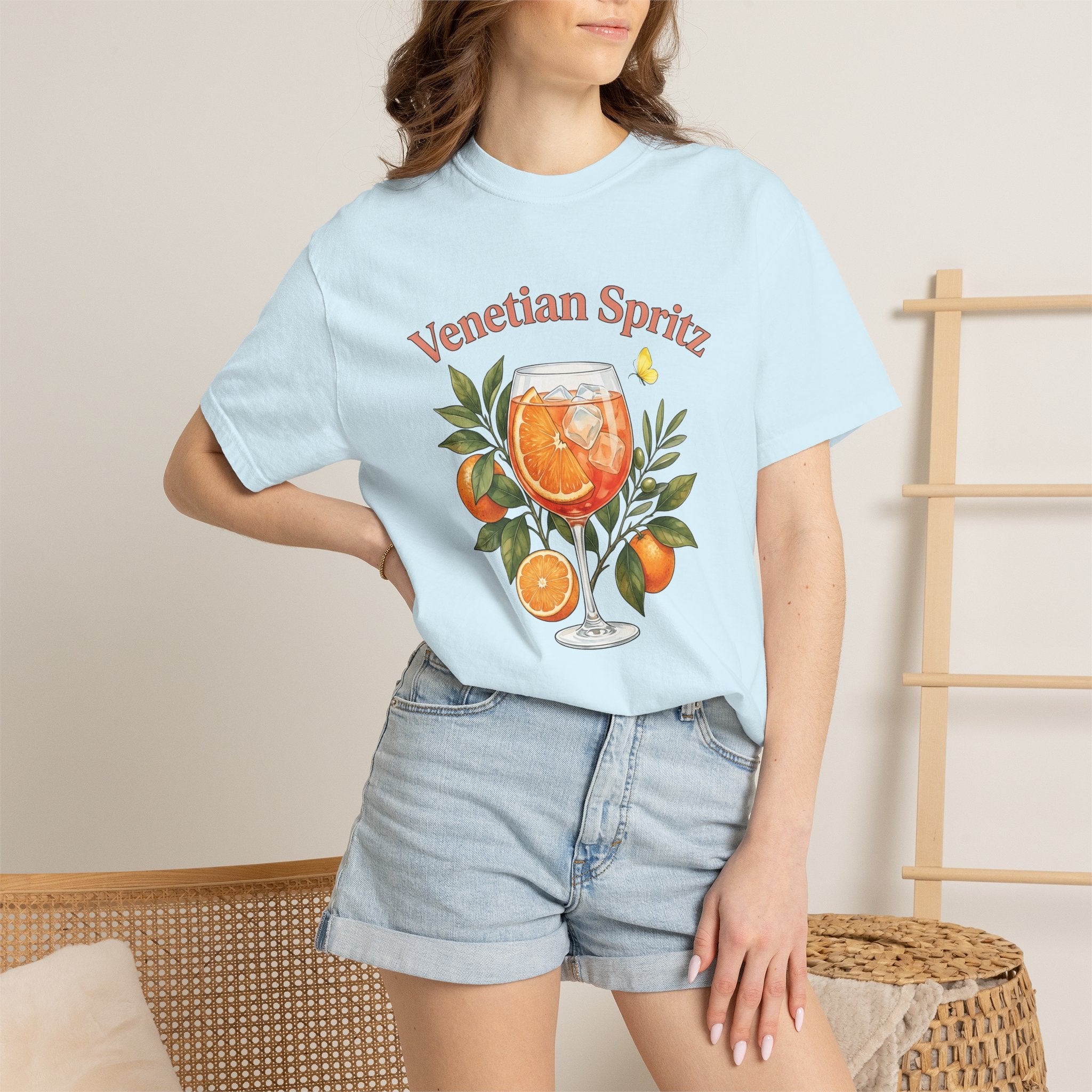 Spritz Beverage Shirt Drinks Mixer Gift Women Flower Tee Spritzer T-Shirt Cocktail Fan Cocktail Graphic Tshirt Mid Century Tangerine Tshirt