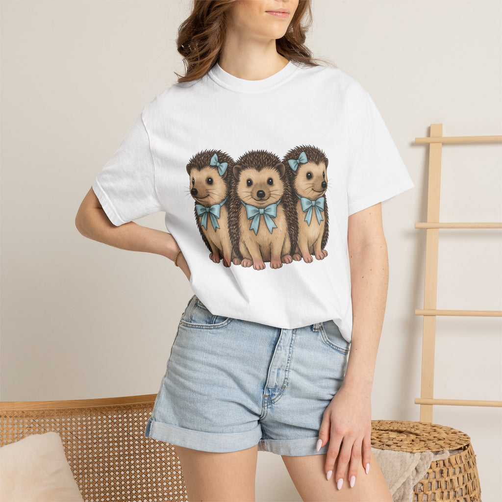 Hedgehog Pack Shirt Easter Pets Gift Women Doodle Tee Porcupine T-Shirt Easter Fan Hedgehog Graphic Quill Doodle Tshirt Classic Cerulean