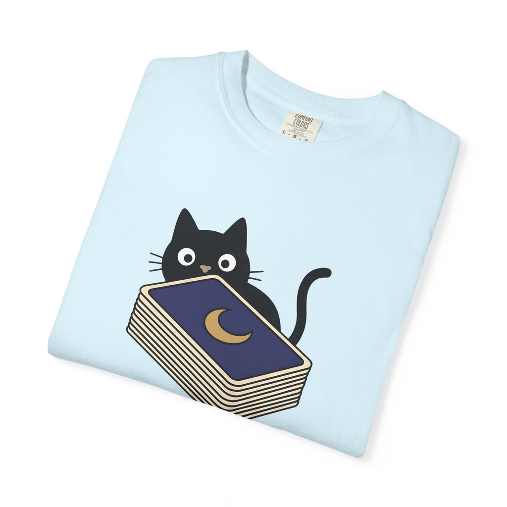 Dark Cat Shirt Cat Occult Gift Women Sweet Tee Black Cat T-Shirt Cat Fan Cat Tshirt Mystic Graphic Clean Oracle Cards Tshirt