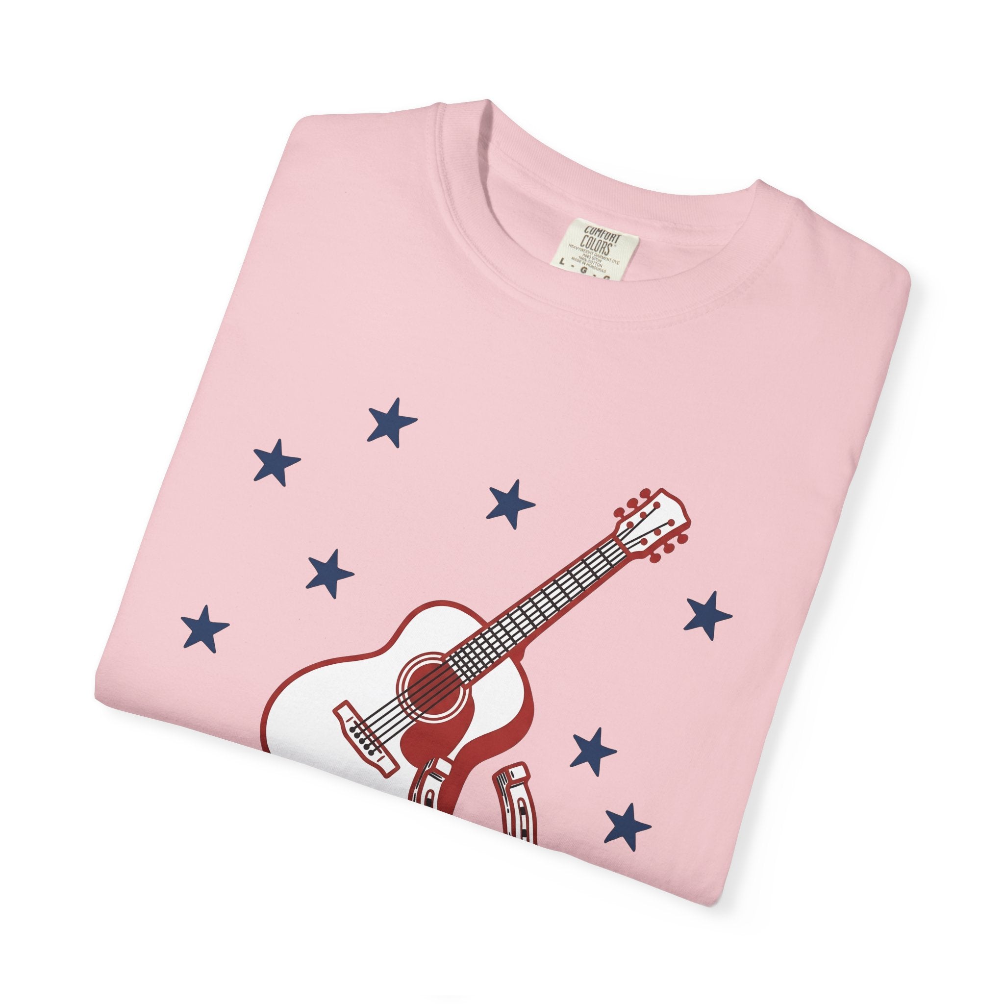 Guitar Horseshoe Shirt America Farm Gift Women Vintage Tee Horseshoe T-Shirt American Fan Vintage Tshirt Ranch Graphic Hand Drawn Star
