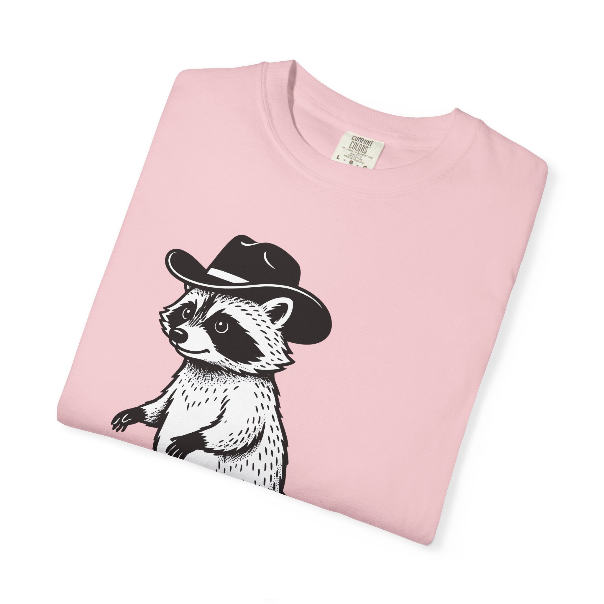 Raccoon Cowboy Shirt Animals Ranch Gift Women Cartoon Tee Trash Panda T-Shirt Wildlife Fan Cartoonish Tshirt Farm Graphic Ink Cowboy Boots