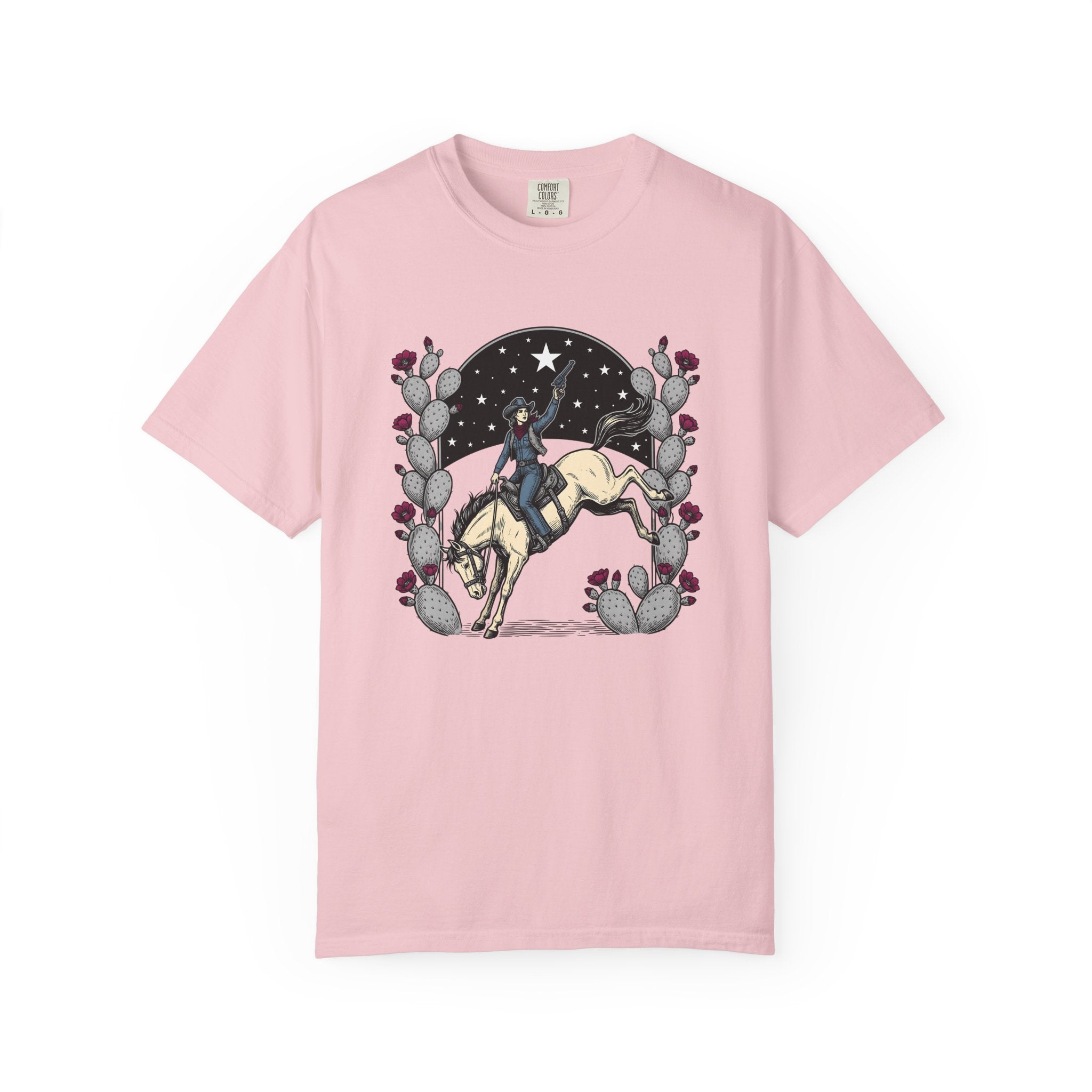Cowgirl Horse Shirt Cowgirl Rodeo Gift Women Vintage Tee Horseman T-Shirt Cowgirl Fan Retro Tshirt Rodeo Graphic Western Cactus Tshirt