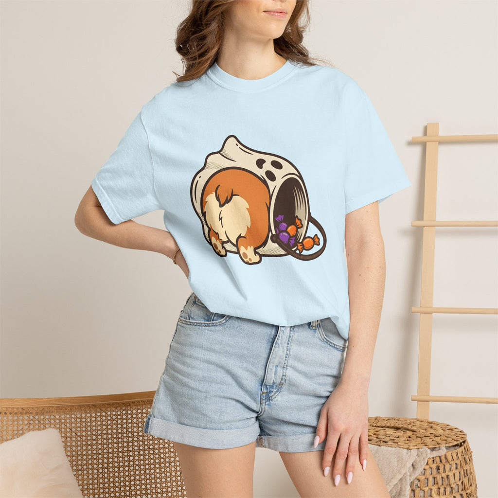 Corgi Dog Shirt Dog Halloween Gift Women Cartoon Tee Puppy T-Shirt Dog Fan Cute Tshirt Spooky Graphic Kawaii Candy Tshirt