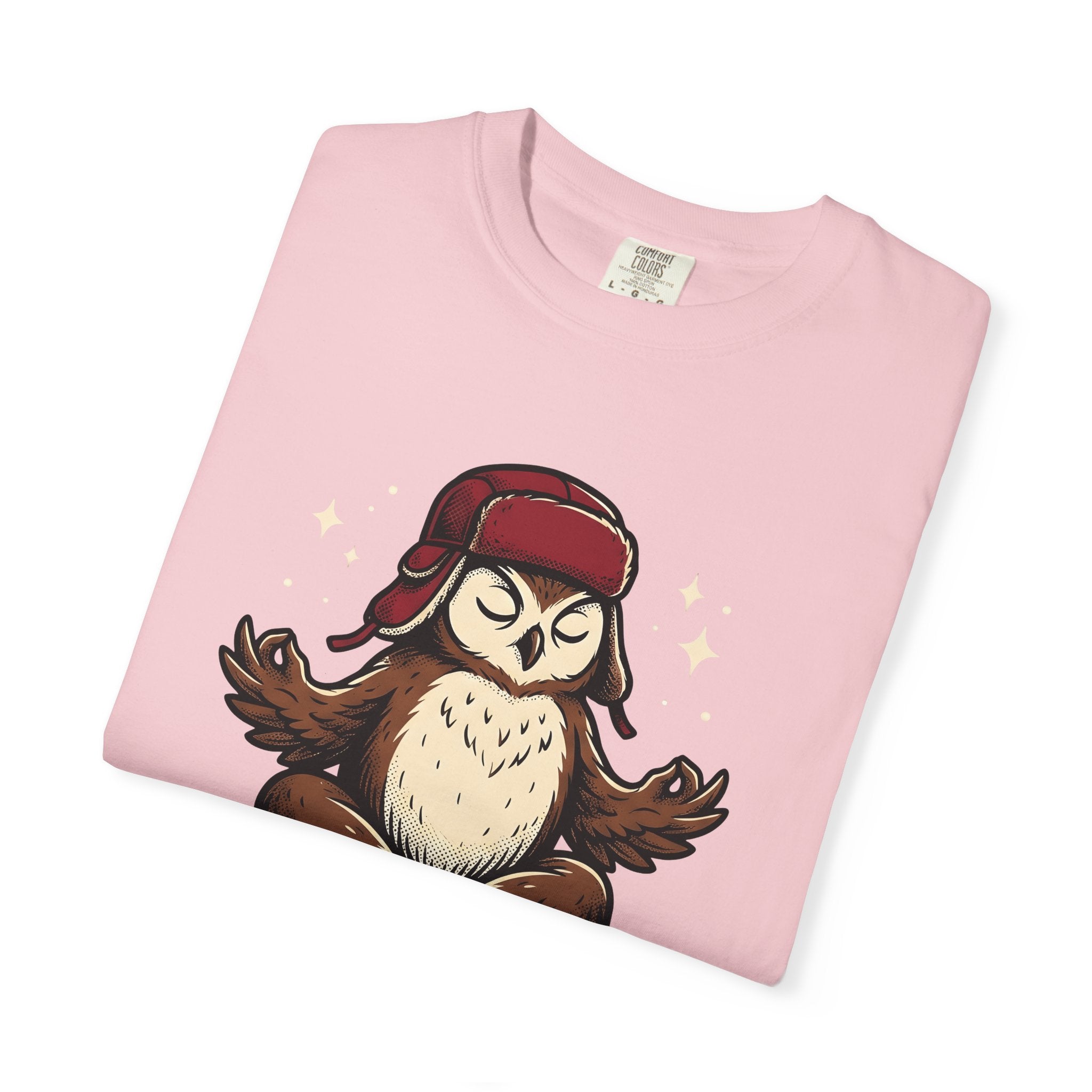 Zen Owl Shirt Yoga Relaxation Gift Women Hand Drawn Tee Owl T-Shirt Yoga Enthusiast Hoot Illustration Chill Graphic Sketch Beanie Tshirt