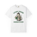 Opossum Leprechaun Shirt St Patrick's Day Funny Gift Women Sketch Tee Possum T-Shirt St Patricks Fan Drawing Graphic Humor Illustration Coin