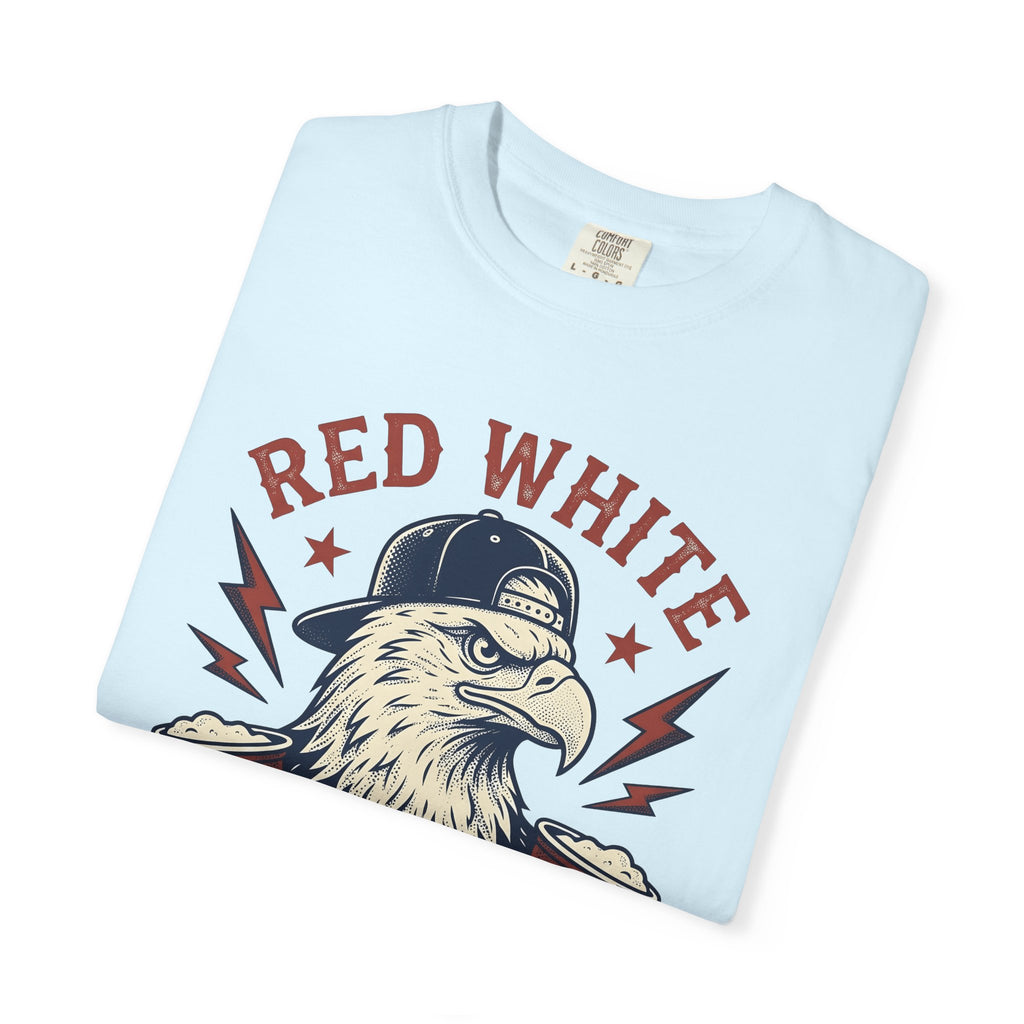 Bald Eagle Shirt 4th Of July Liquor Gift Women Rustic Tee Eagle T-Shirt Patriot Fan American Tshirt Boozy Graphic Cartoon Beer Glasses