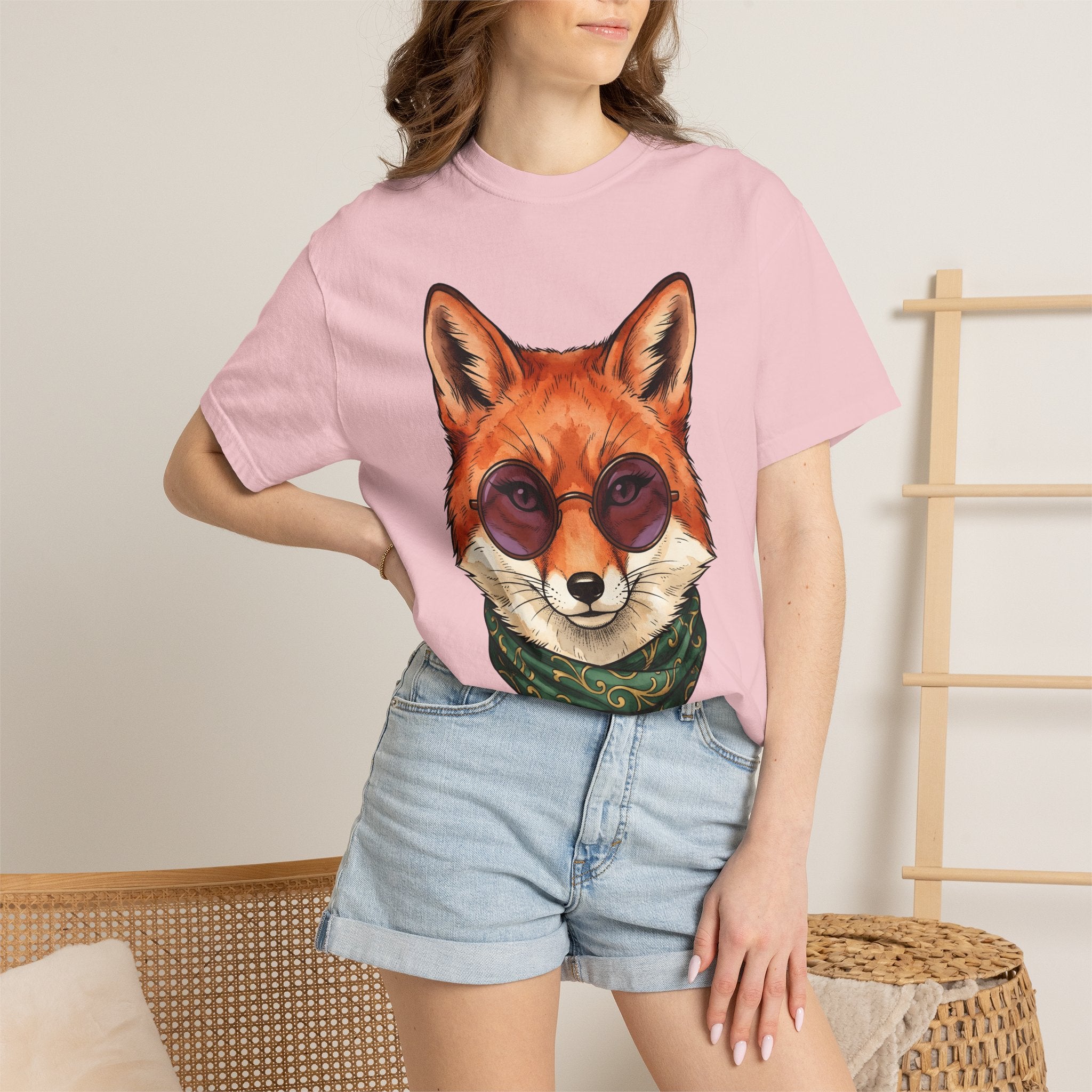 Fox Face Shirt Moms Animal Gift Women Boho Tee Fox T-Shirt Mother Fan Vixen Tshirt Wildlife Graphic Vintage Sunglasses Tshirt