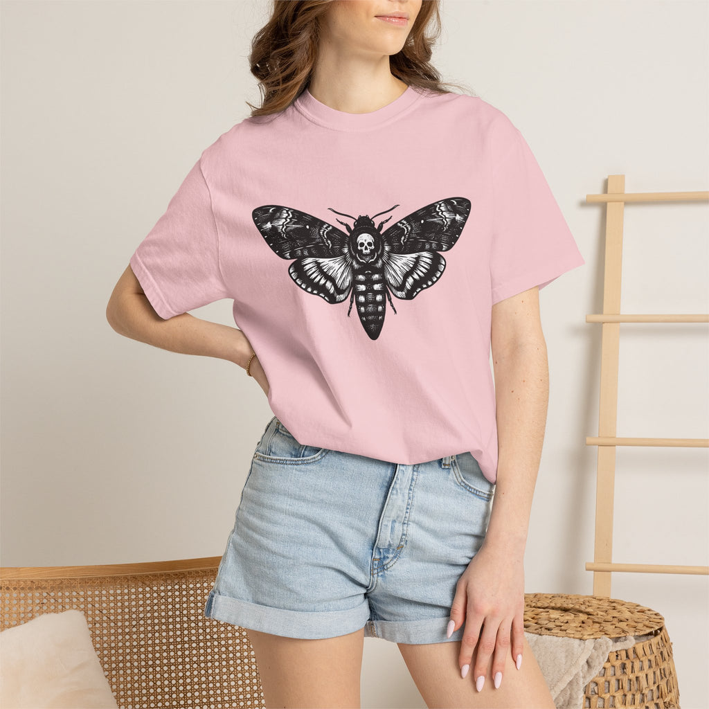 Undead Moth Shirt Gothic Creepy Crawlies Gift Women Macabre Tee Moth T-Shirt Dark Fan Morbid Tshirt Bug Graphic Sketch Skull Face Tshirt