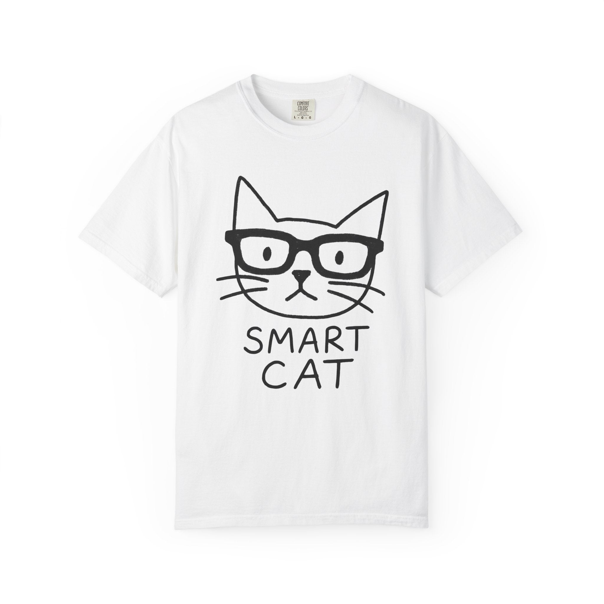 Feline Face Shirt Cat Joke Gift Women Cartoon Tee Cat T-Shirt Kitty Fan Cartoonish Tshirt Humor Graphic Clean Eyeglasses Tshirt
