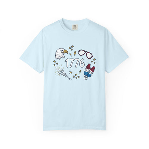 Bald Eagle Shirt America 4Th Of July Patriotic Gift Women Doodle Tee Eagle T-Shirt American Fan Eagle Tshirt Star Graphic Vintage Popsicle