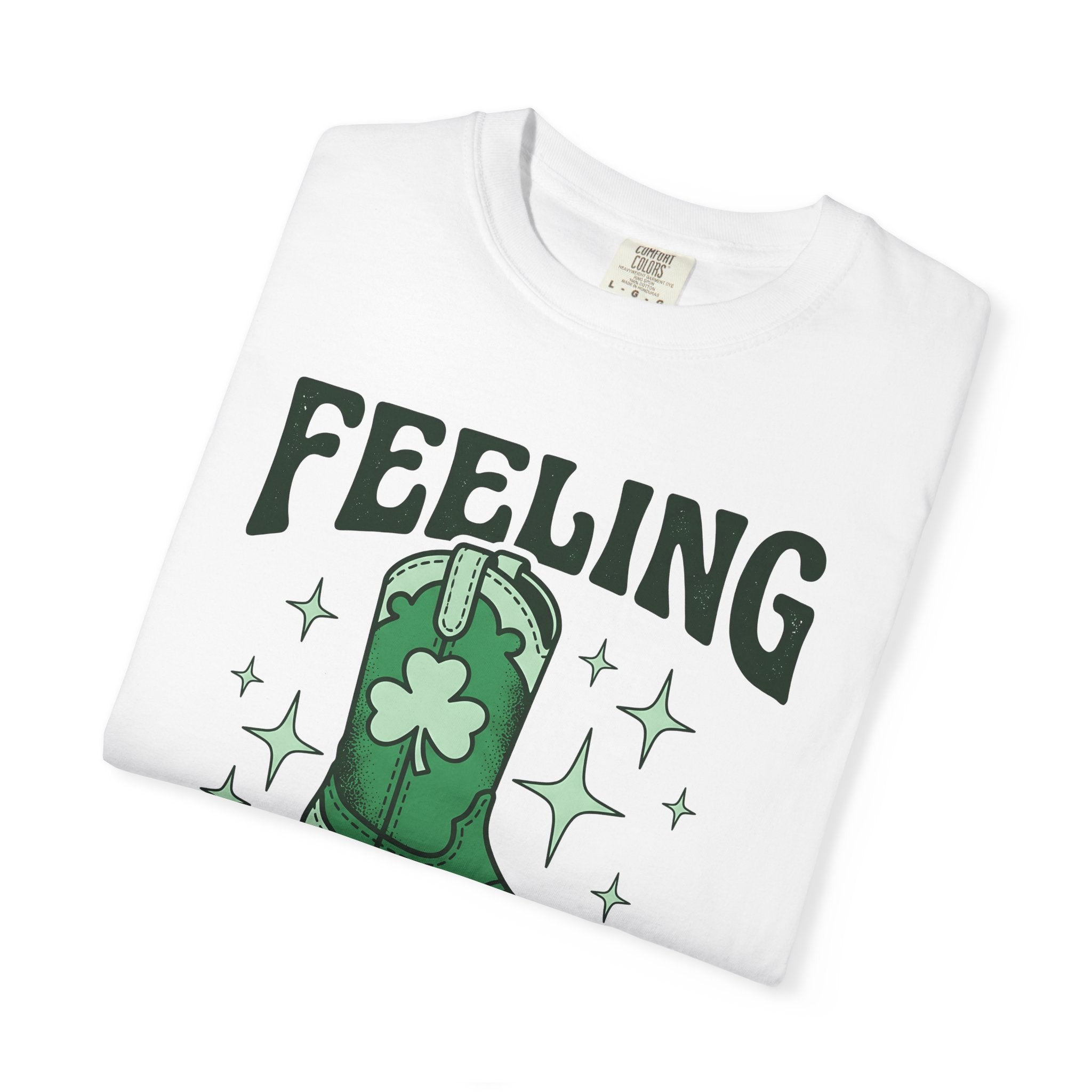 Leather Boot Shirt St. Patrick's Day Ranch Gift Women Retro Tee Boot T-Shirt Luck Fan Vintage Tshirt Farmhouse Graphic Traditional Four Leaf