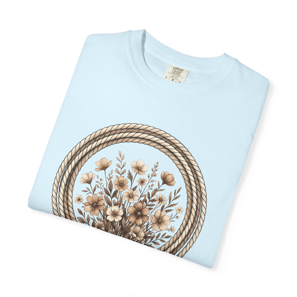 Rope Floral Bouquet Shirt Cowgirl Western Gift Women Boho Tee Flower Arrangement T-Shirt Rodeo Fan Hippie Chic Tshirt Country Graphic