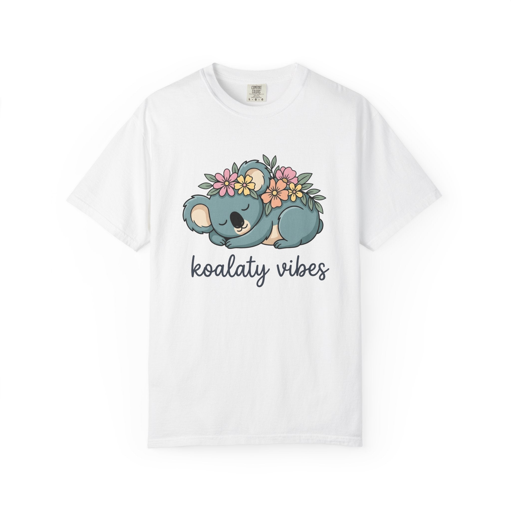 Koala Graphic Shirt Funny Animal Gift Women Cute Tee Koala T-Shirt Humor Fan Kawaii Tshirt Wildlife Graphic Cartoon Flower Crown Tshirt