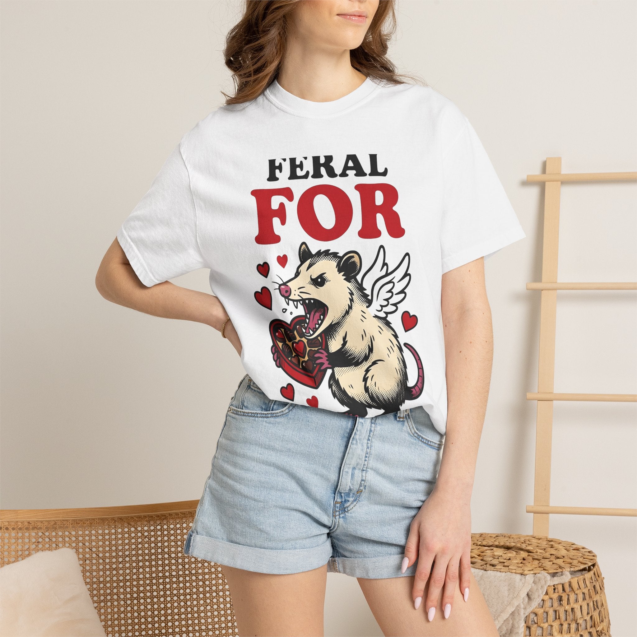 Opossum Wings Shirt St. Valentine's Day Wildlife Gift Women Animated Tee Possum T-Shirt Valentine Fan Cartoon Tshirt Animal Graphic Hand