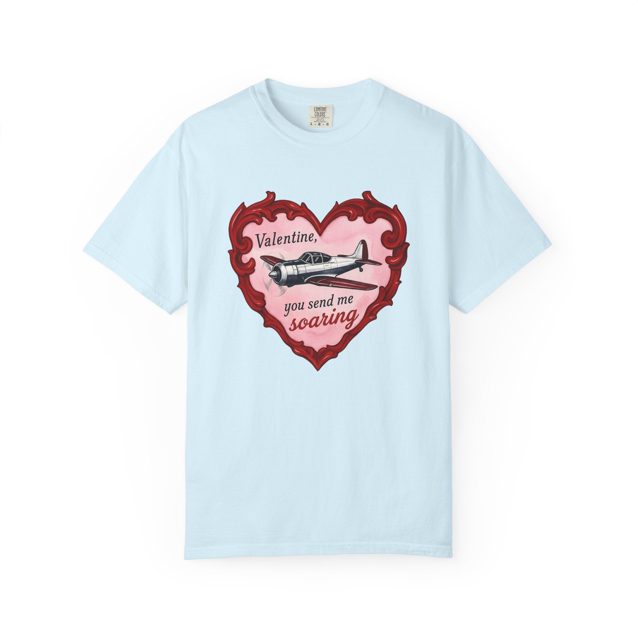 Airplane Love Shirt St Valentines Day Airplane Gift Women Retro Tee Aeroplane T-Shirt Valentine Fan Vintage Tshirt Aircraft Graphic Sketch