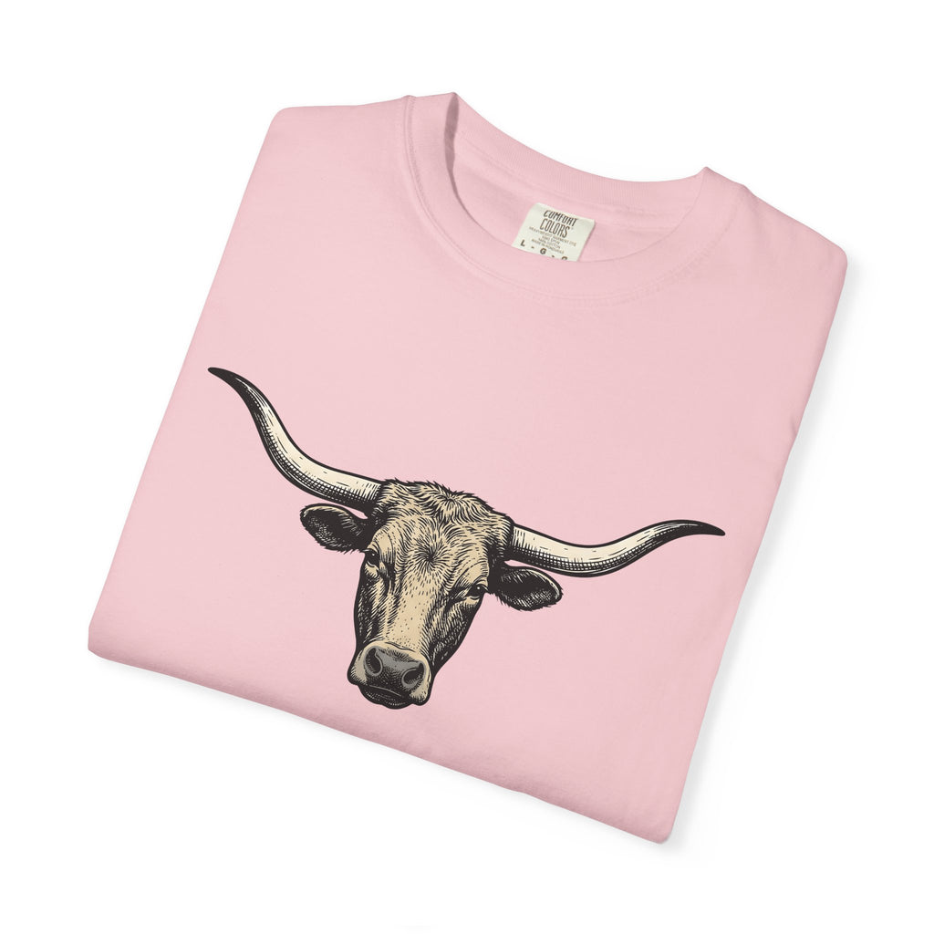 Longhorn Cattle Shirt Western Livestock Gift Women Tribal Tee Cows T-Shirt Cowboy Fan Primitive Tshirt Farm Graphic Hand Drawn Antlers