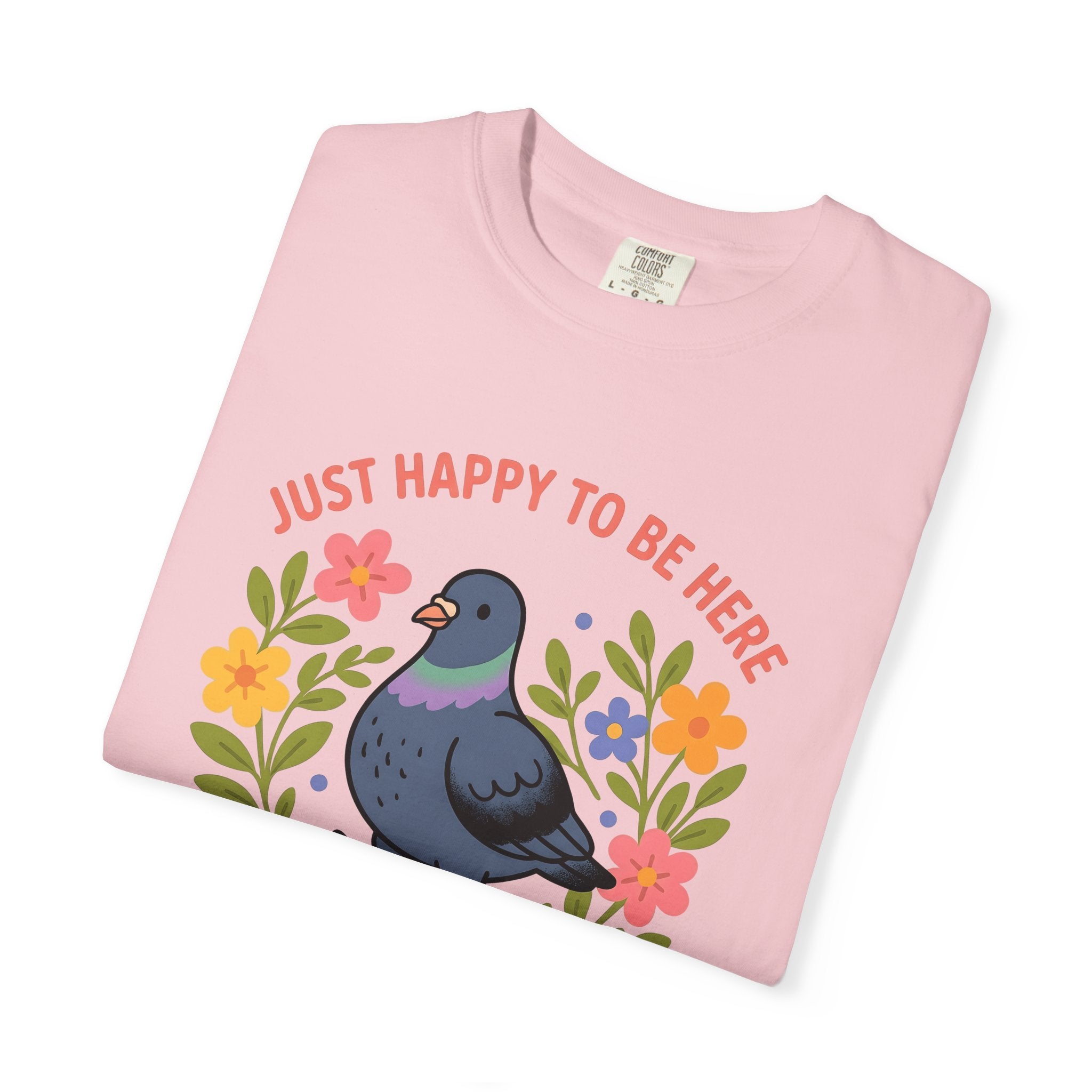 Pigeon Graphic Shirt Funny Animal Gift Women Cartoon Tee Dove T-Shirt Humor Fan Comic Tshirt Creature Graphic Retro Floral Tshirt