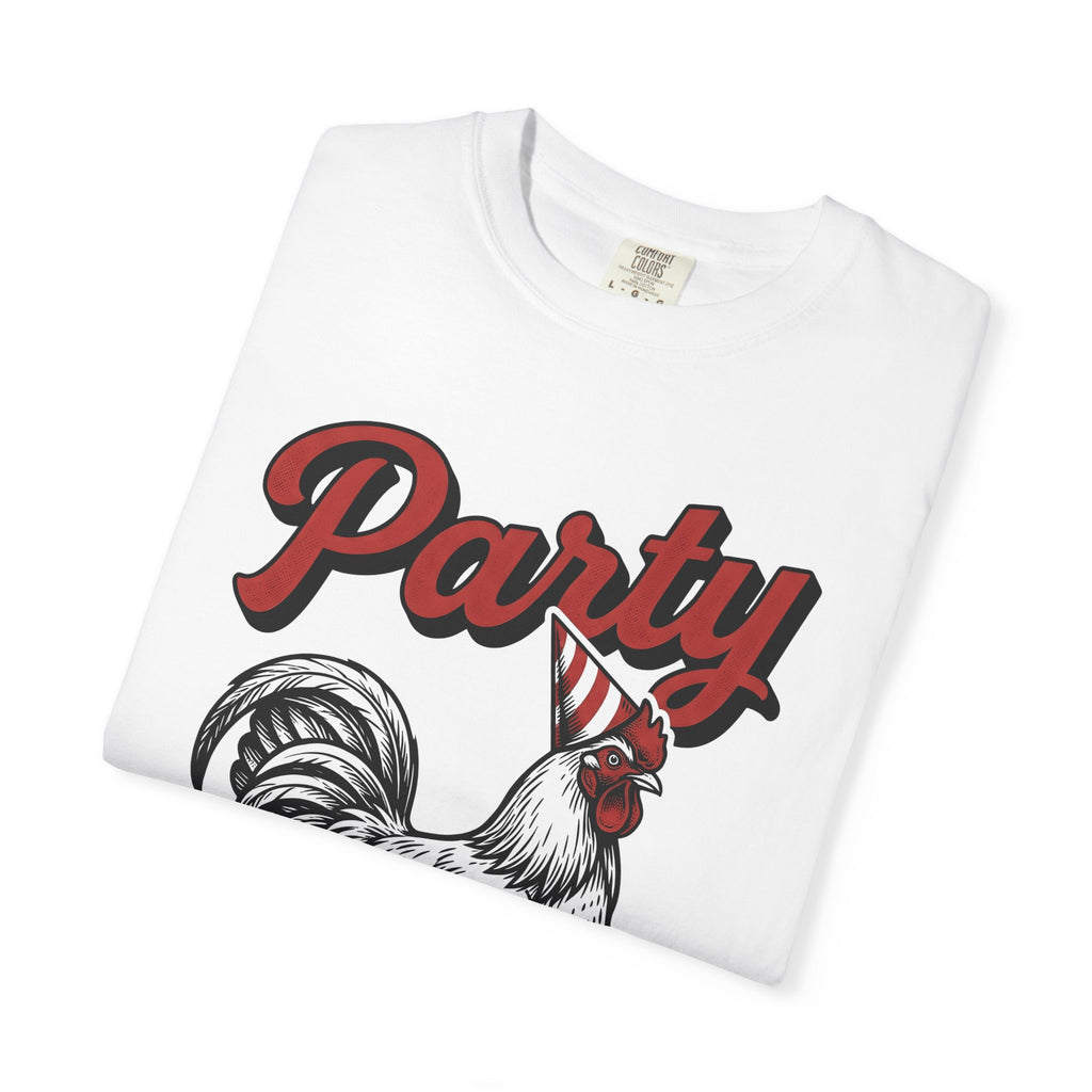 Cock Party Hat Shirt Funny Creatures Gift Women Aged Tee Rooster T-Shirt Humor Fan Vintage Tshirt Beast Graphic Traditional Sprinkles Tshirt
