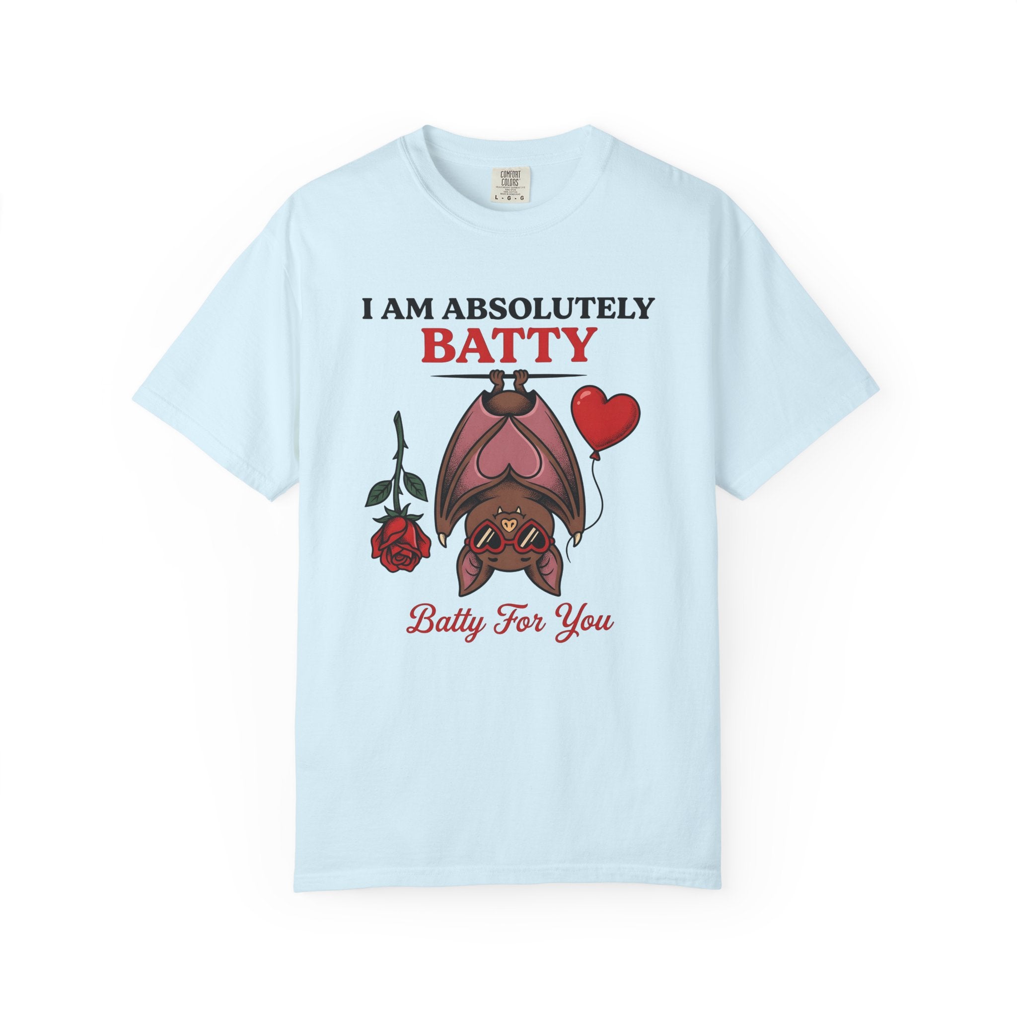 Bat Love Shirt Valentine Wildlife Gift Women Comic Tee Chiropteran T-Shirt Valentine Fan Cartoon Tshirt Animal Graphic Retro Flower Tshirt