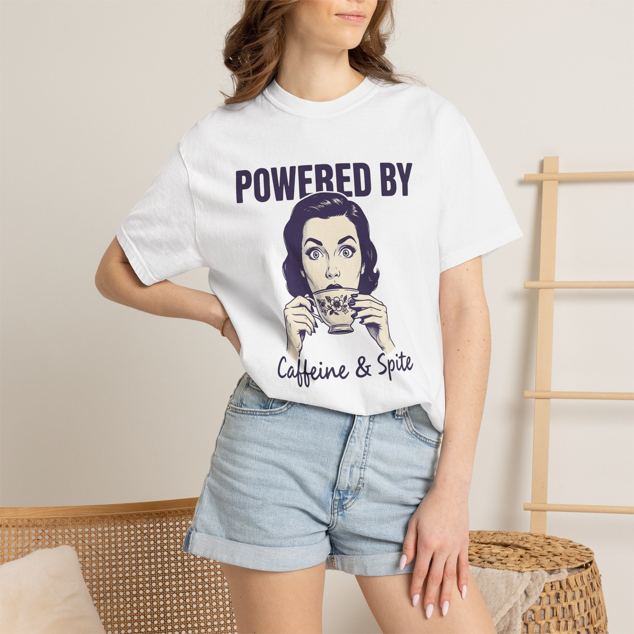 Woman Coffee Cup Shirt Coffee Humor Gift Women Vintage Tee Coffee Mug T-Shirt Caffeine Fan Retro Tshirt Vintage Distressed Tshirt Funny