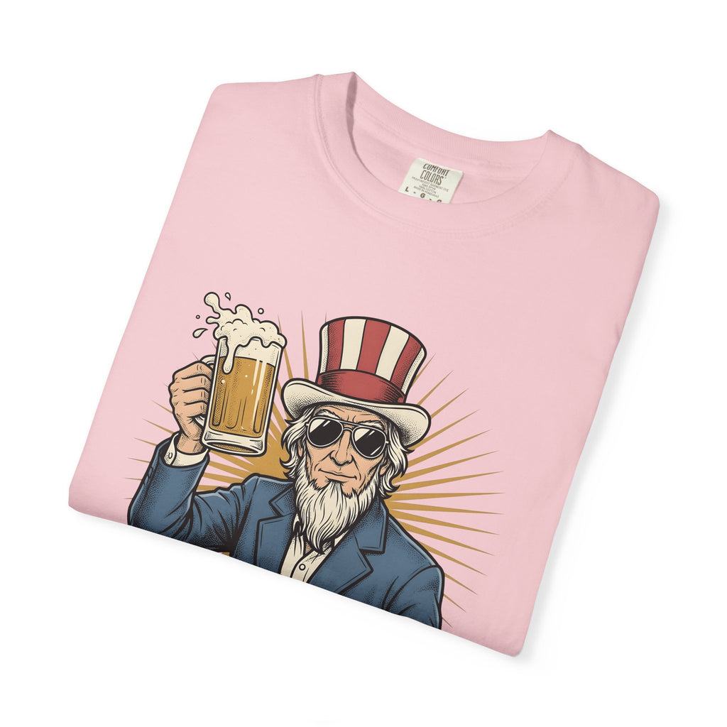 Uncle Sam Beer Shirt 4th Of July Beer Gift Women Vintage Tee Patriotic T-Shirt Beer Fan Patriotic Tshirt Beer Graphic Retro Sunglasses