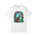 Bengal Cat Shirt Cat Floral Gift Women Botanical Tee Cat T-Shirt Cat Fan Foliage Graphic Tshirt Vintage Hibiscus Flowers Tshirt