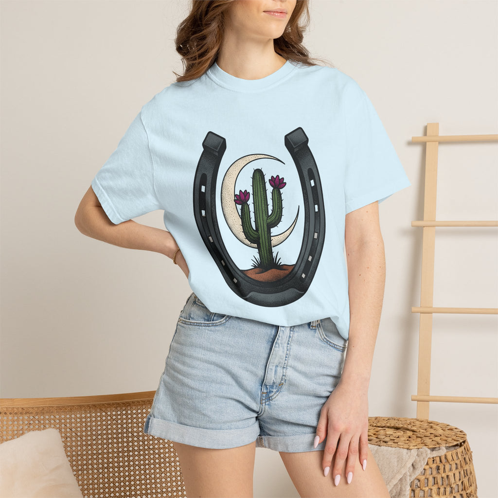 Succulent Horseshoe Shirt Cowgirl Rodeo Gift Women Southwestern Tee Succulent T-Shirt Cowboy Fan Western Tshirt Rodeo Graphic Retro Crescent