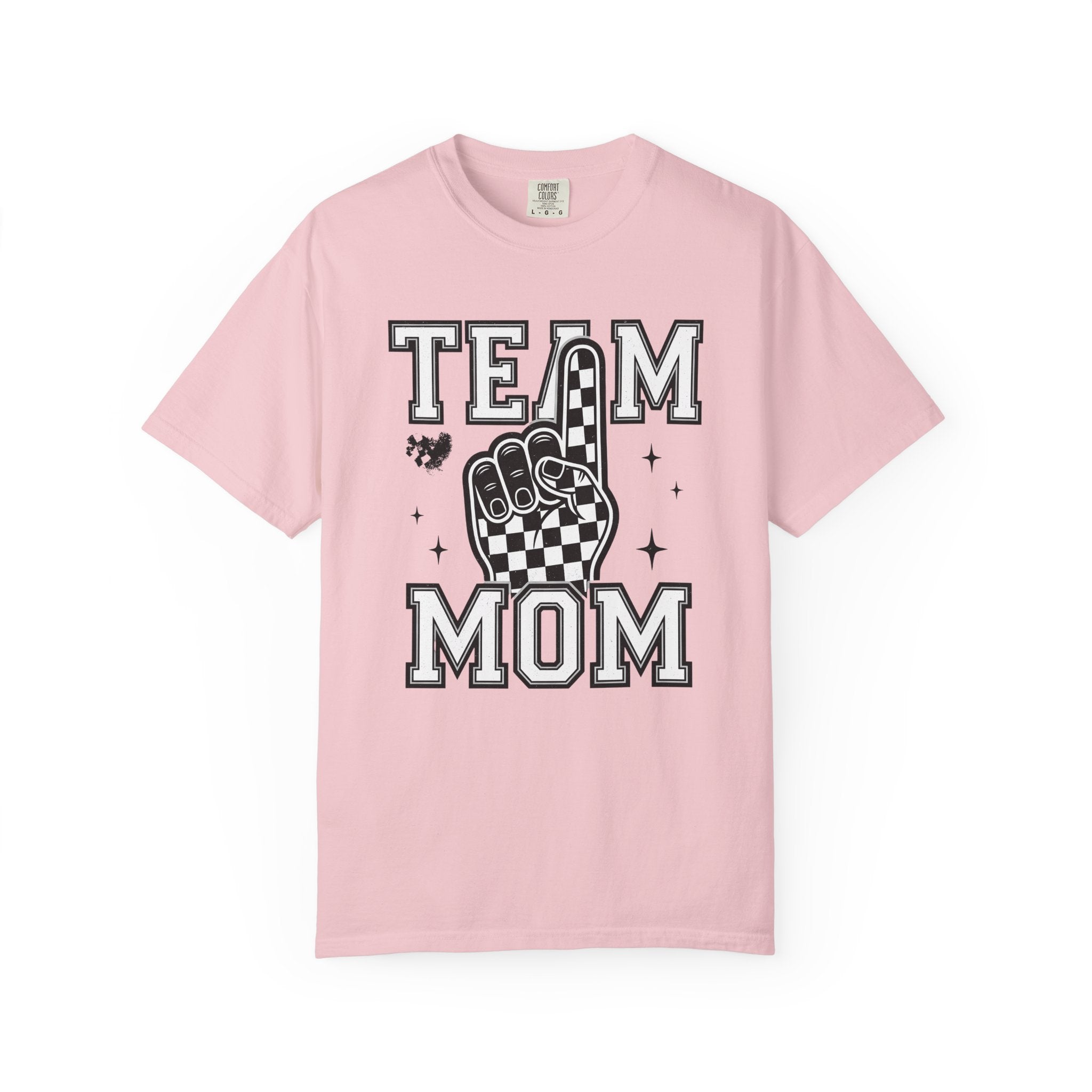 Checkered Foam Finger Shirt Moms Sports Gift Women Vintage Tee Foam Finger T-Shirt Mom Fan Retro Tshirt Athletic Graphic Sports Graphic Tee