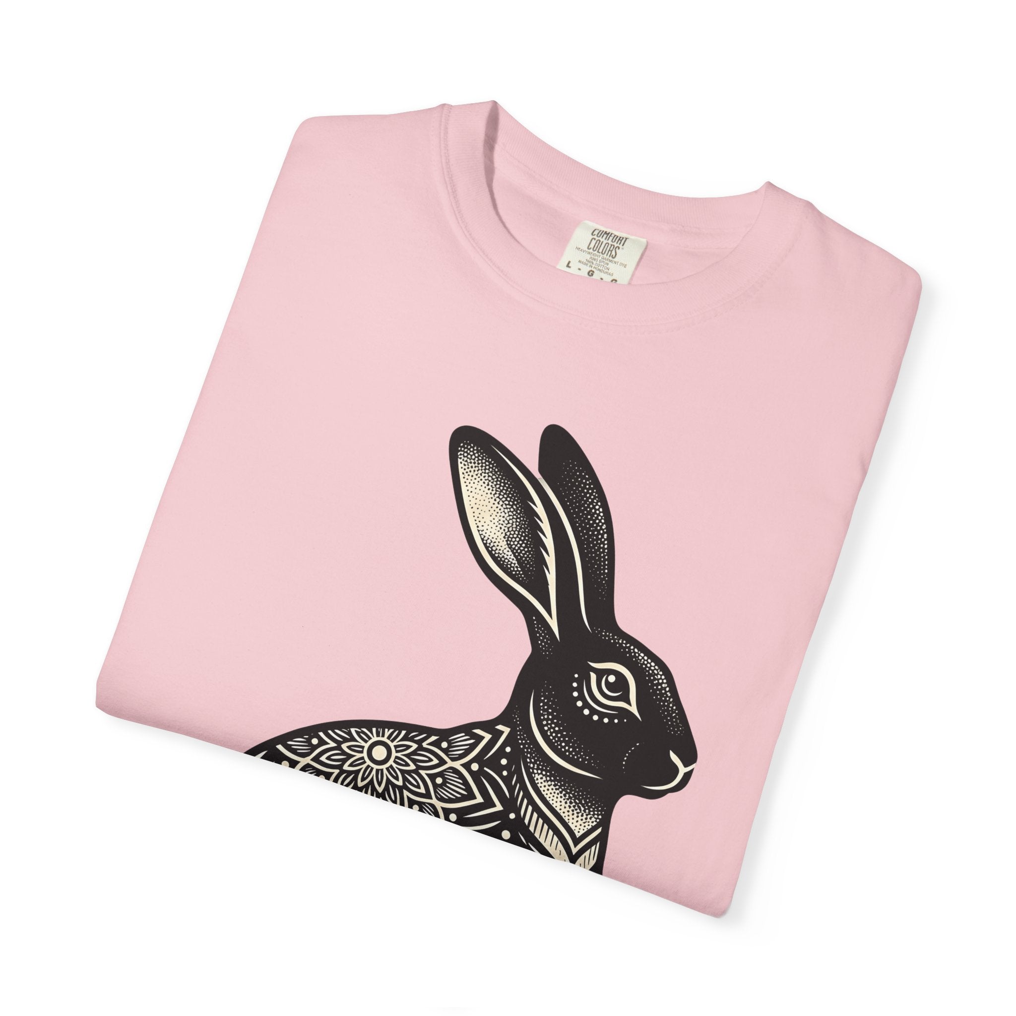 Mandala Rabbit Shirt Easter Pets Gift Women Ethnic Tee Bunny T-Shirt Easter Fan Hare Tshirt Animal Graphic Design Graphic Floral Print