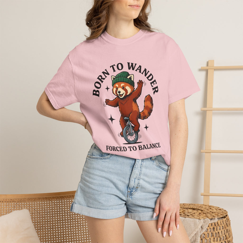 Red Panda Unicycle Shirt Funny Animal Gift Women Cartoon Tee Panda T-Shirt Humor Fan Comic Tshirt Wildlife Graphic Vintage Beanie Tshirt